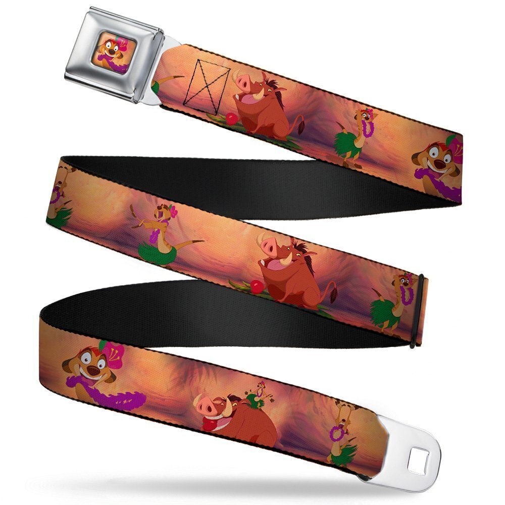 4920 Seatbelt Belt - Timon & Pumba The Hula Song Poses - 1.0" Wide - 20-36